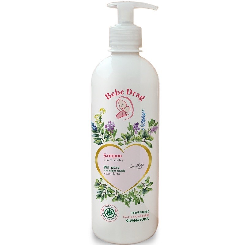 Sampon natural cu aloe si salvie, Bebe Drag 500ml VivaNatura