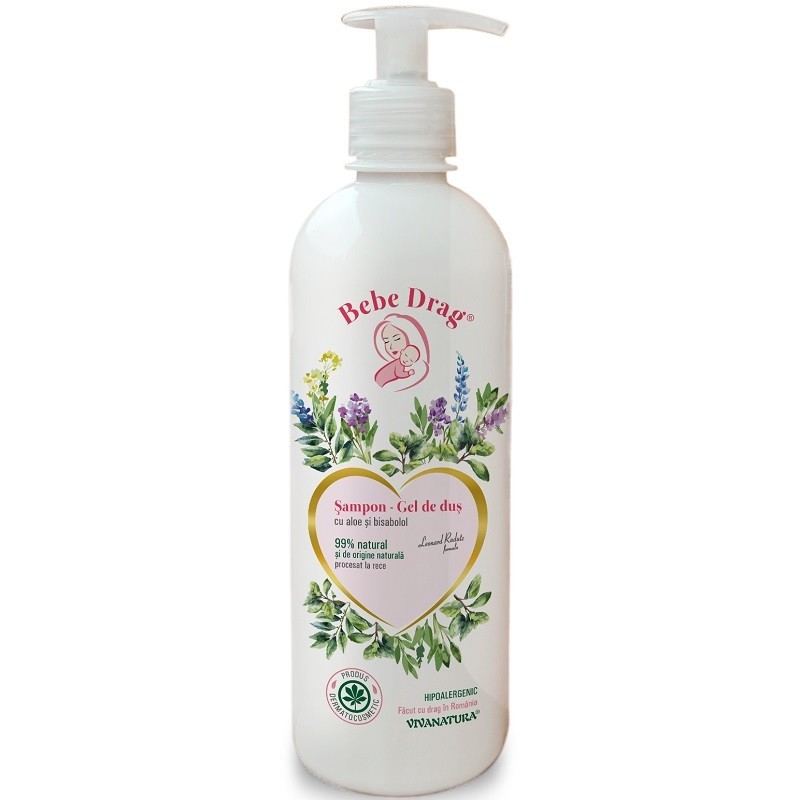 Sampon si Gel de dus natural cu aloe si bisabolol, 500ml Bebe Drag VivaNatura