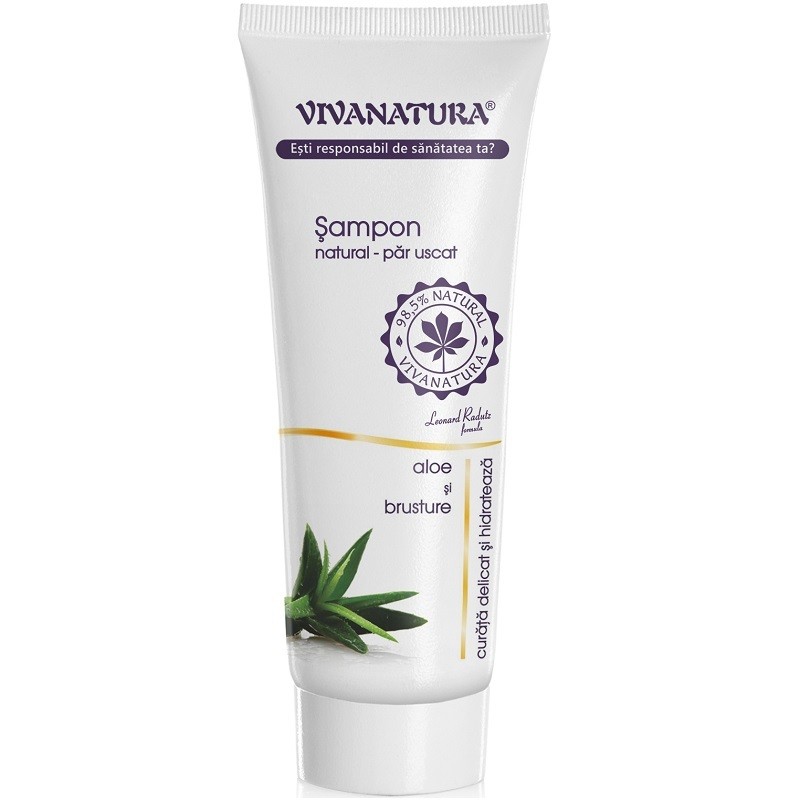 Sampon cu aloe si brusture pentru par uscat, natural 250ml VivaNatura