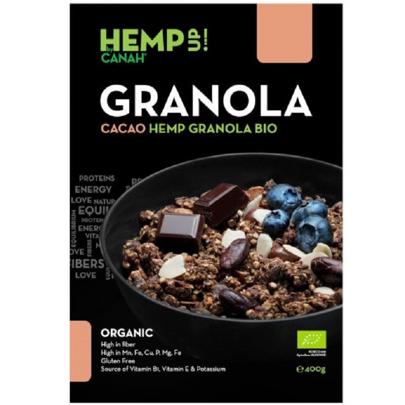 Granola cu cacao si canepa bio 400g Canah