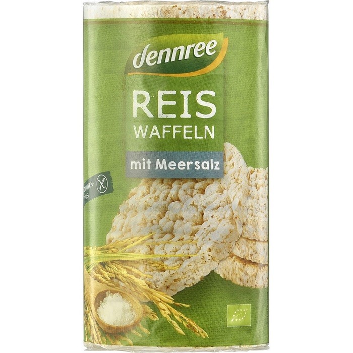 Rondele din orez expandat cu sare bio, fara gluten 100g Dennree