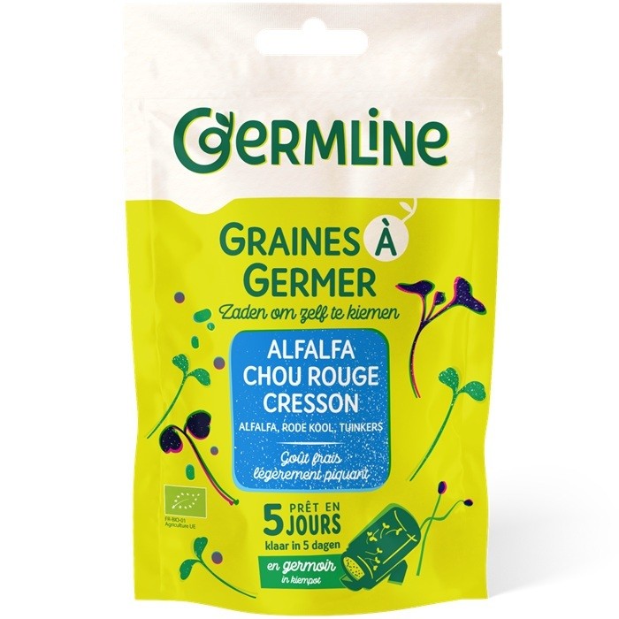 Mix alfalfa, creson si varza rosie bio pentru germinat 200g Germline