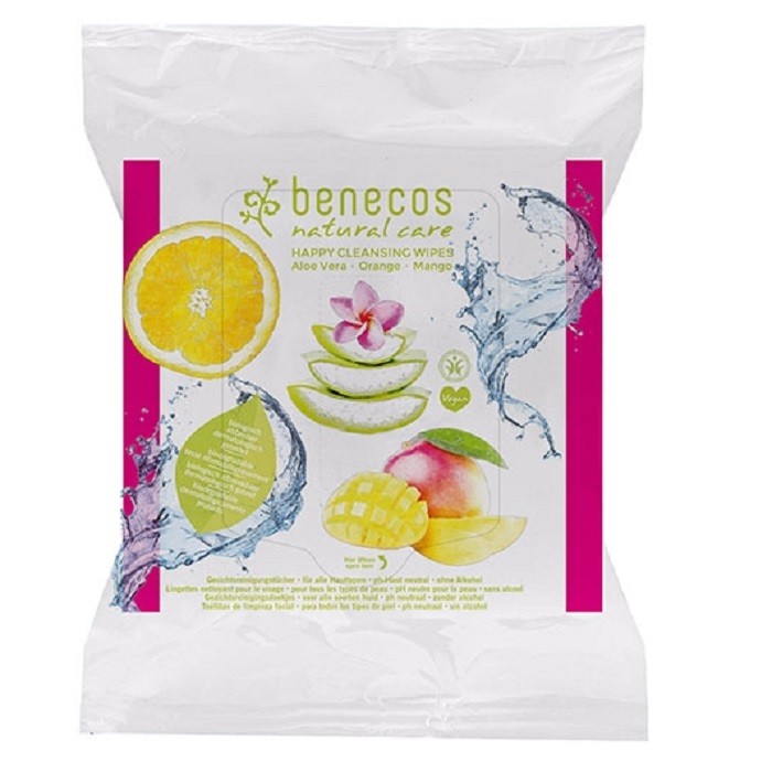 Servetele demachiante pH neutru cu aloe vera si portocale 25 buc Benecos