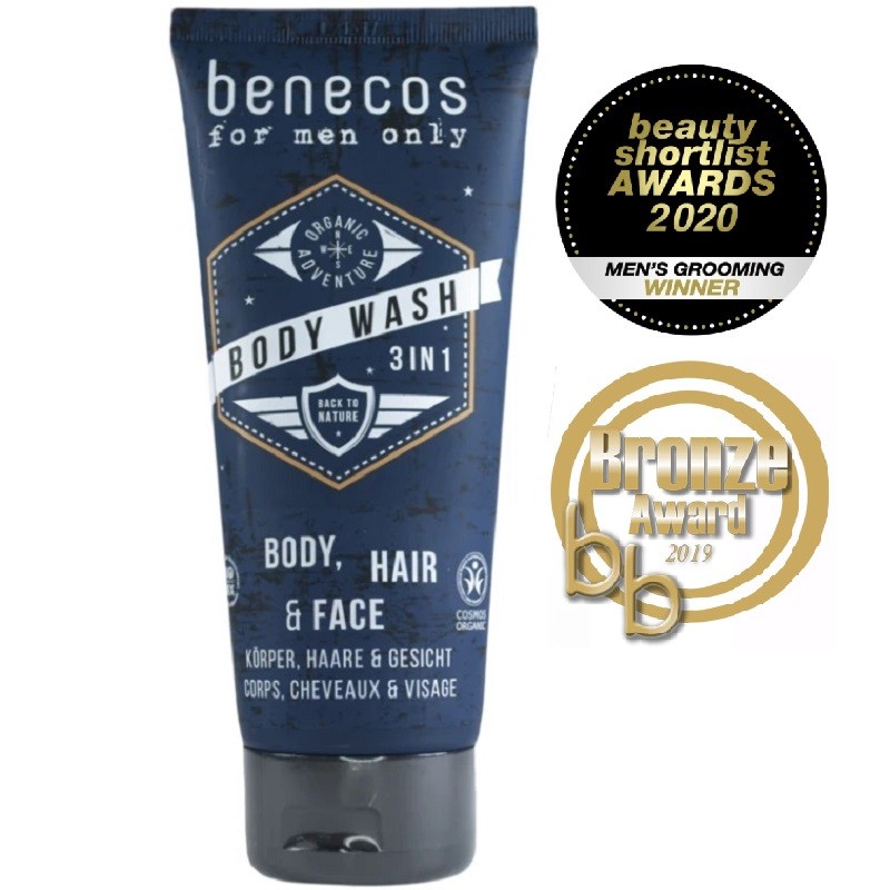 Gel de dus si sampon pentru barbati, natural vegan 200ml Benecos