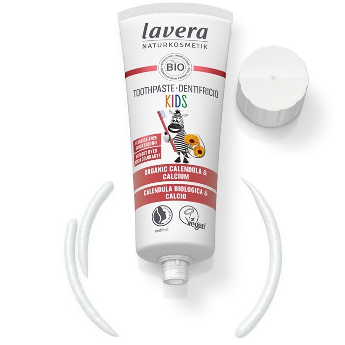 Pasta de dinti bio pt copii cu galbenele si calciu, fara fluor 75ml Lavera