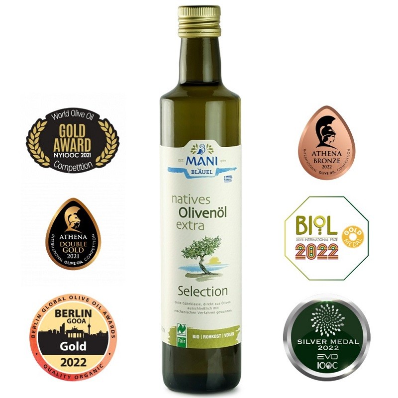 Ulei de masline extra virgin bio Selection, origine Grecia 500ml Mani Blauel Organic