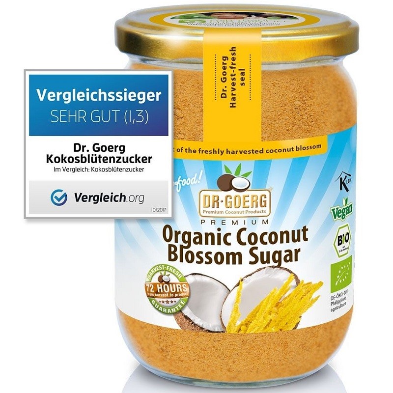 Zahar din nectar de flori de cocos bio, vegan 280g Dr Goerg