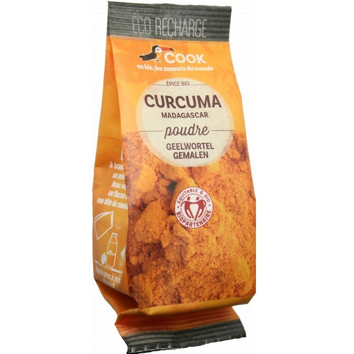 Turmeric (curcuma) pudra bio, fara gluten 35g refill Cook