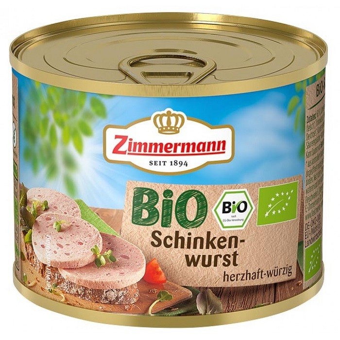 Conserva cu carne bio, fara gluten 200g  Zimmermann Bio