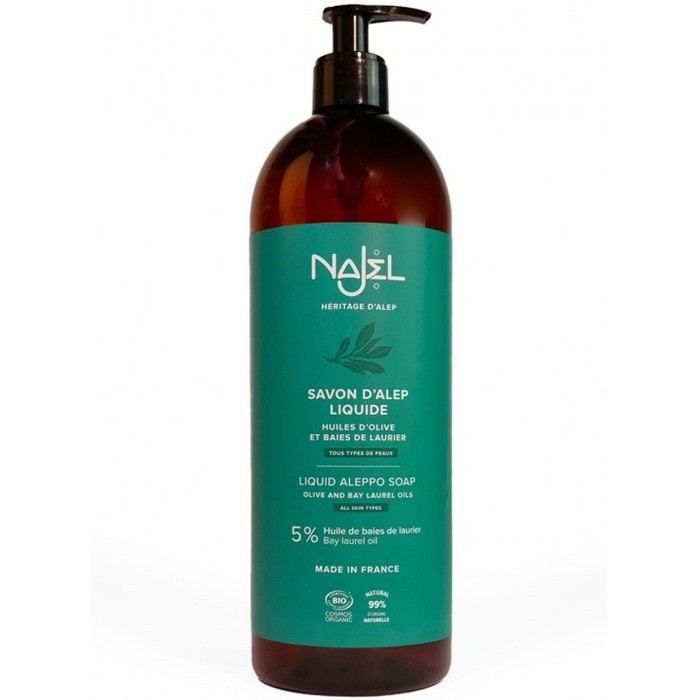 Sapun de Alep lichid bio cu 5% ulei de dafin 1L Najel
