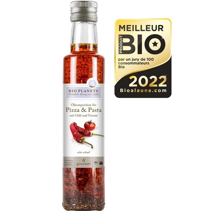 Ulei pentru pizza si paste cu chili si rosii bio 250ml Bio Planete