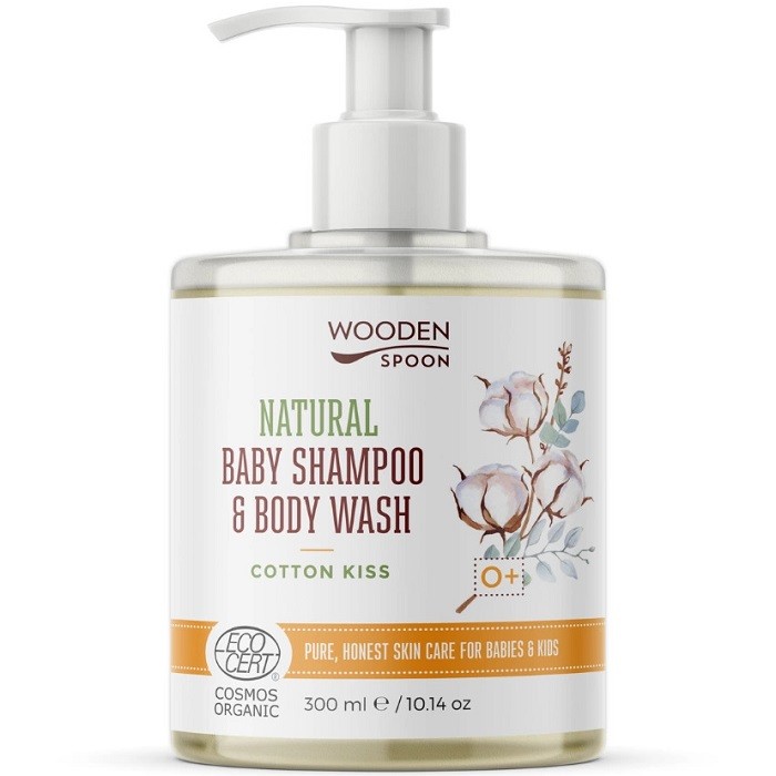 Sampon si gel dus bio pentru copii si bebelusi Cotton Kiss 300ml Wooden Spoon