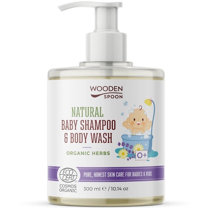 Sampon si gel dus bio pentru copii si bebelusi Organic Herbs 300ml Wooden Spoon