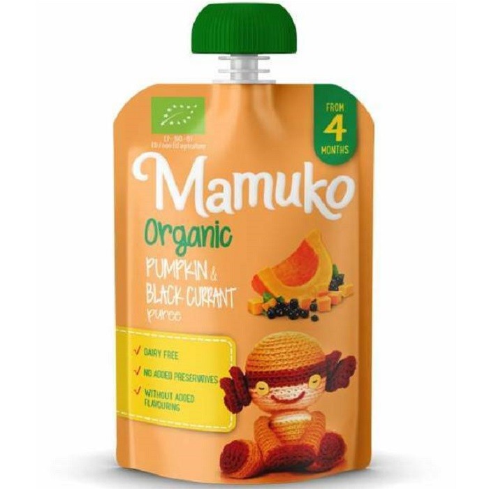 Piure de dovleac si coacaze bio, fara zahar 100g Mamuko