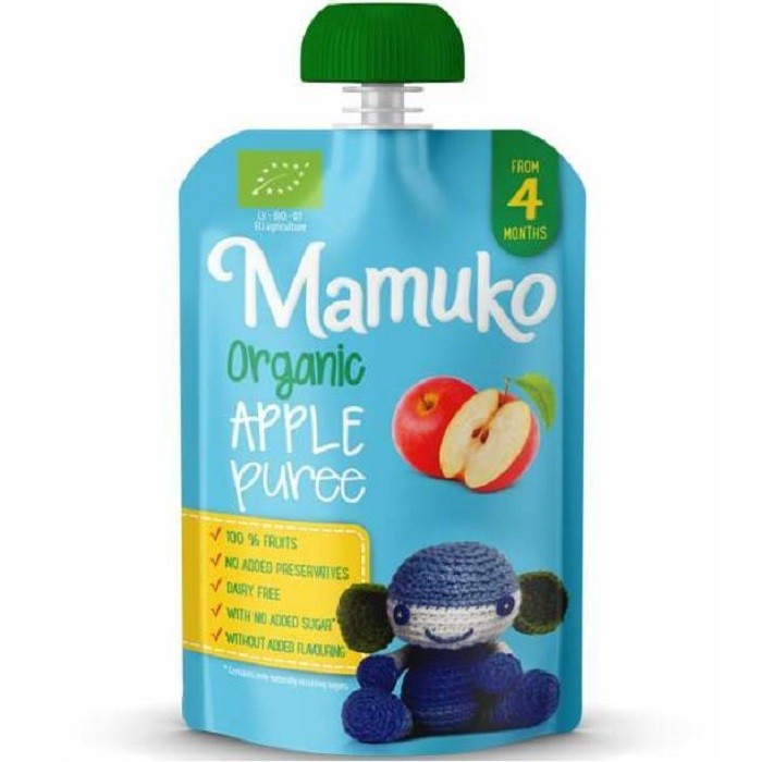 Piure de mere bio, fara zahar 100g Mamuko