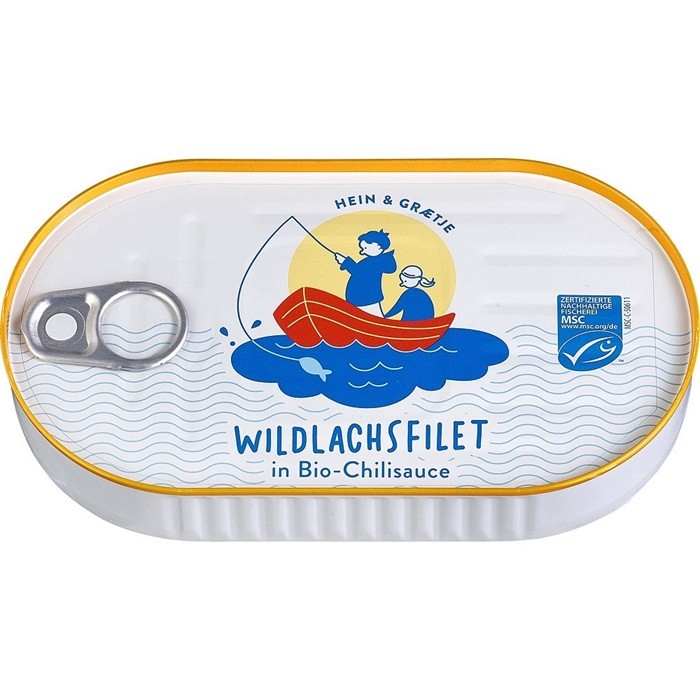 File de somon salbatic in sos eco de rosii cu chili 200g Hein Graetje