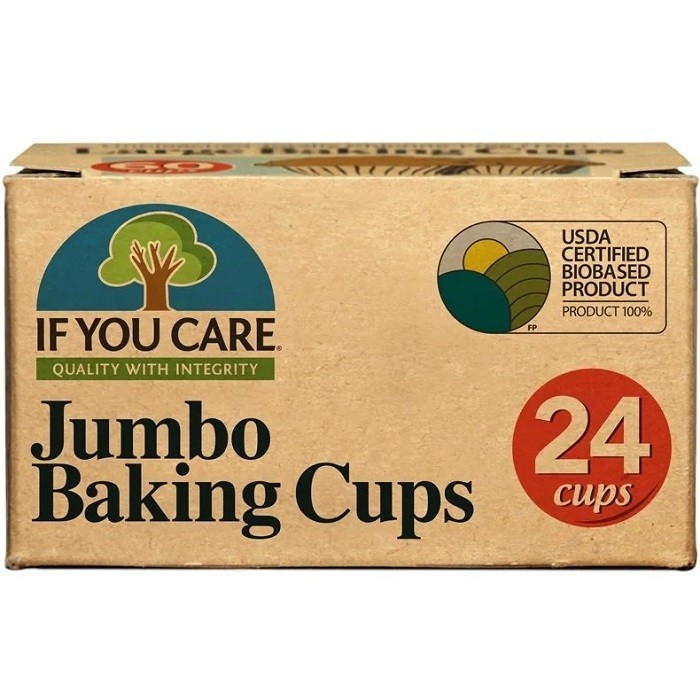 Hartie de copt briose nealbita (fara clor) compostabila, 24 buc Jumbo If You Care