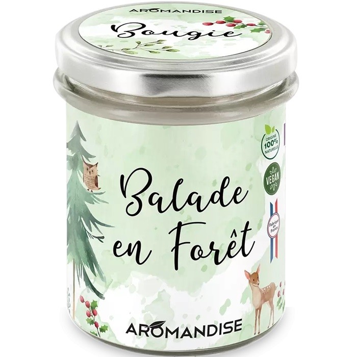 Lumanare parfumata naturala Plimbare in Padure, vegana 150g Aromandise