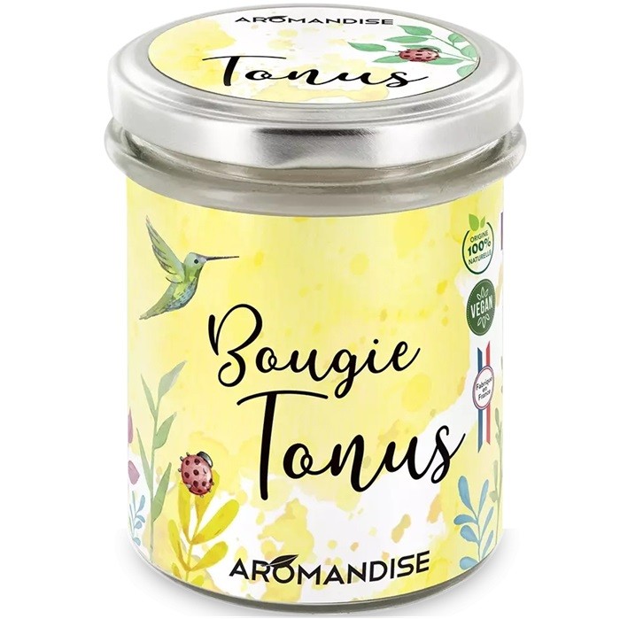 Lumanare parfumata naturala Tonus, vegana 150g Aromandise