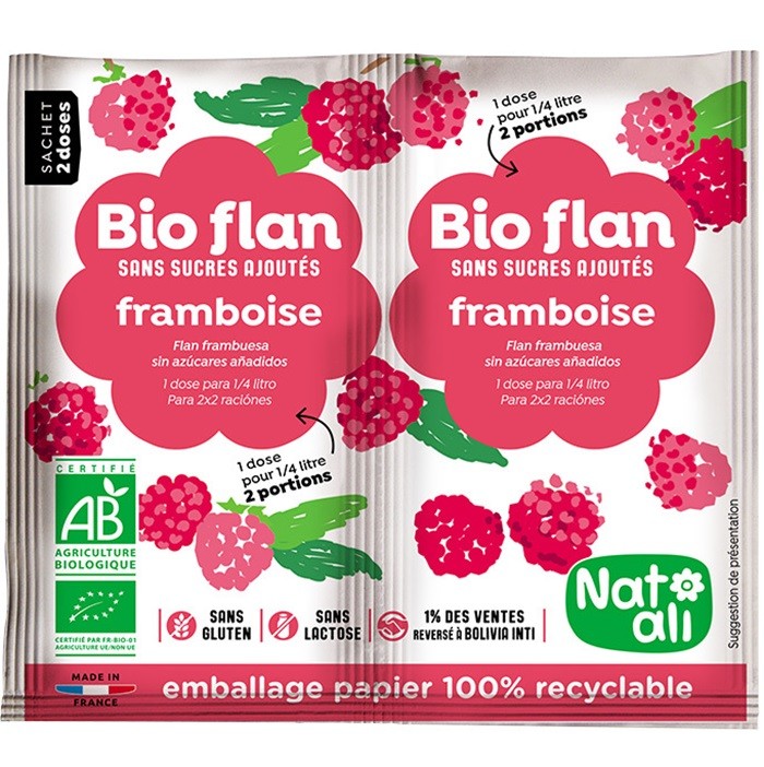 Budinca de zmeura bio 2x4g Nat-Ali