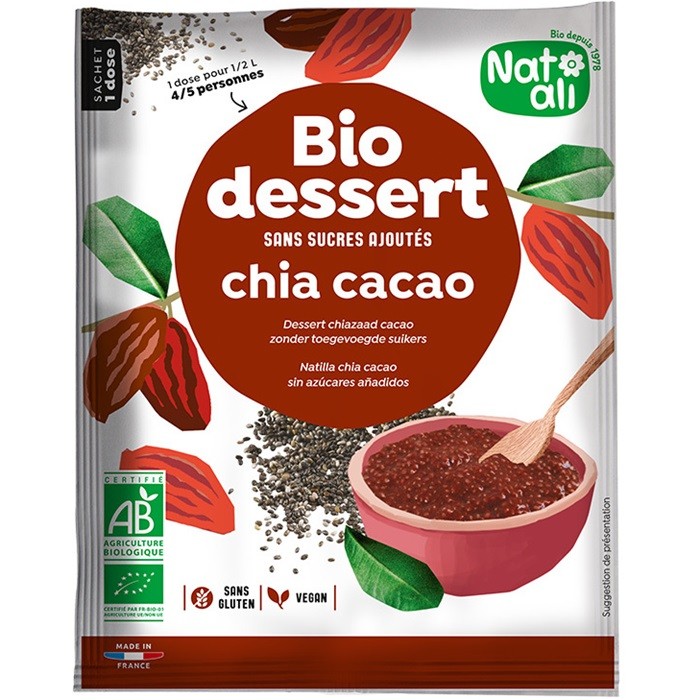 Desert cu chia si cacao bio 40g Nat-Ali