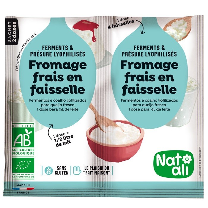 Ferment pentru branza dulce (Cottage Cheese) bio 2x6g Nat-Ali