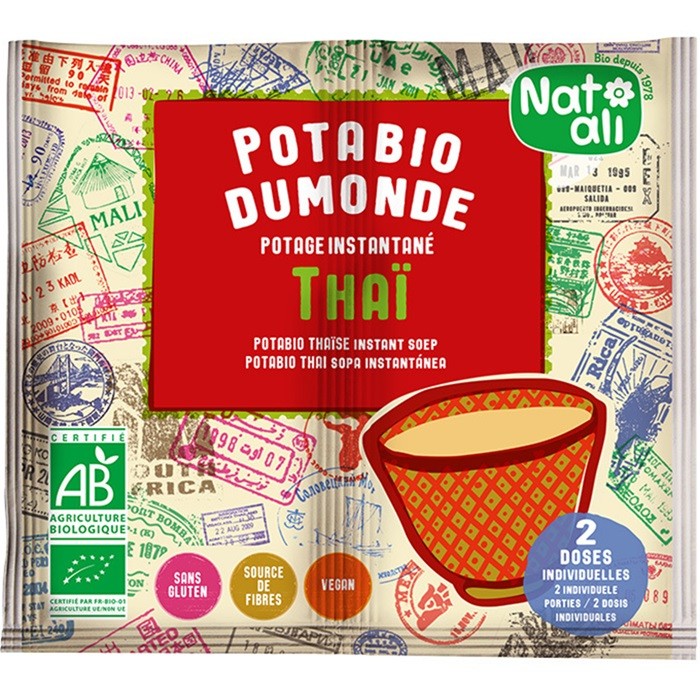 Supa instant stil thai cu legume bio, vegan 2x8.5g Nat-Ali