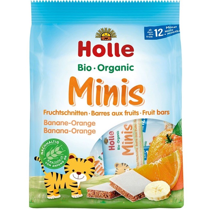 Batoane cu fructe bio cu banana si portocale +12 luni 100g Holle