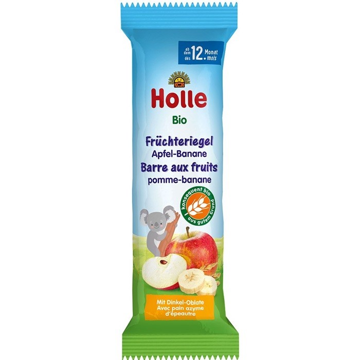 Baton cu mar si banana bio pentru copii +12 luni 25g Holle