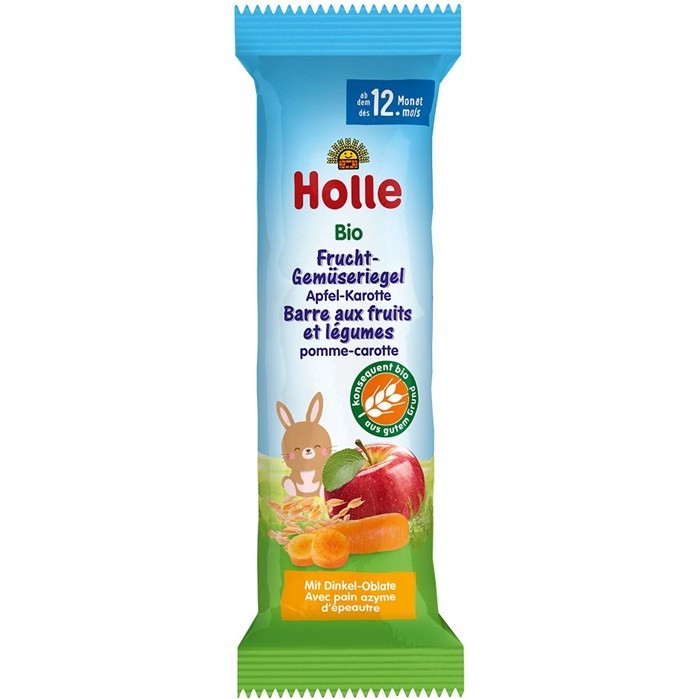 Baton cu mere si morcovi bio pentru copii +12 luni 25g Holle