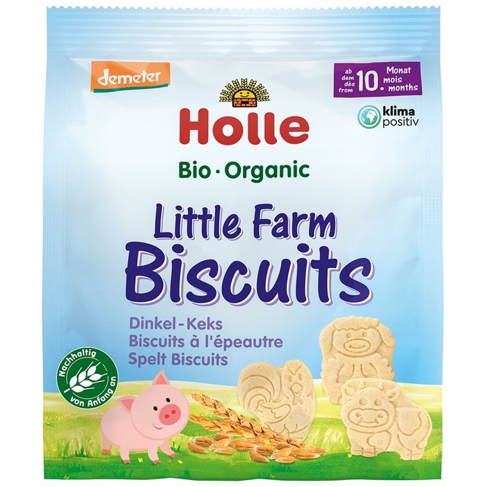 Biscuiti din spelta bio, mica ferma, pentru copii +10 luni 100g Holle