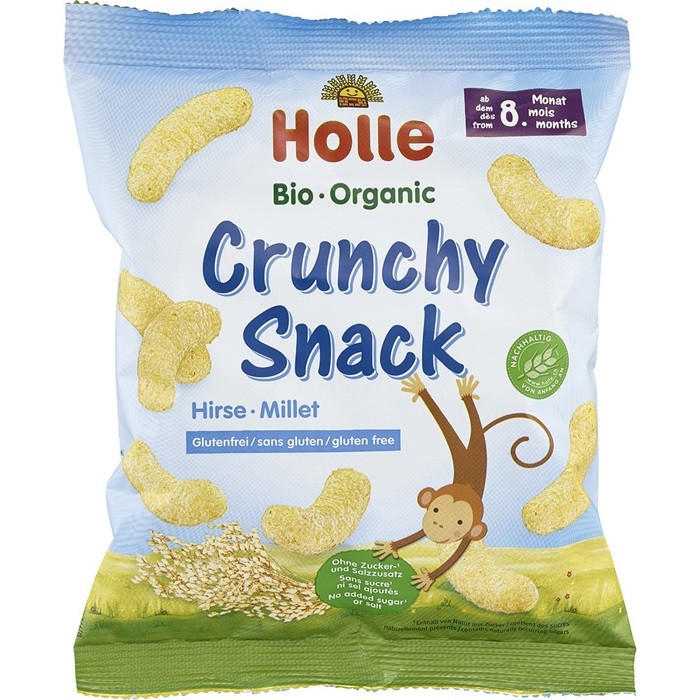 Gustare crocanta din mei bio, fara gluten pentru copii +8 luni 25g Holle
