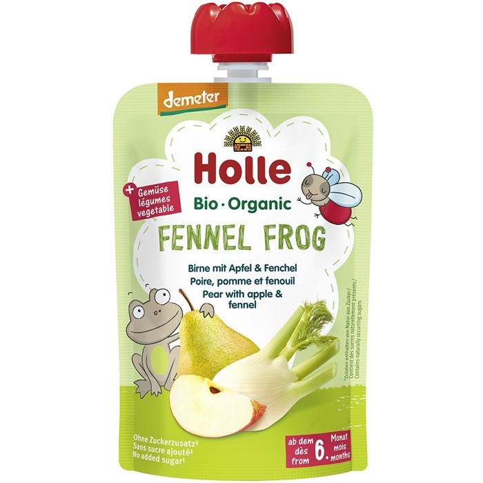 Piure bio de pere, mere si fenicul bio pentru copii, +6 luni 100g Holle