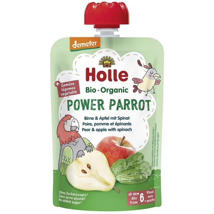Piure bio din pere si mere cu spanac pentru copii, +6 luni 100g Holle