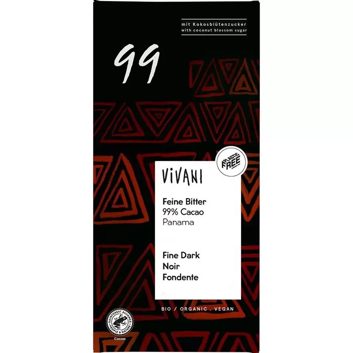 Ciocolata amaruie cu 99% cacao bio 80g Vivani
