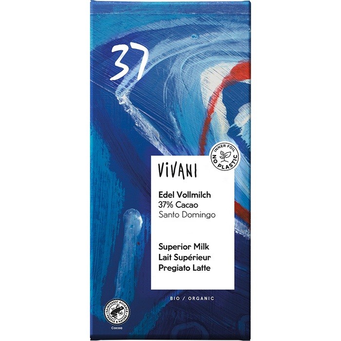 Ciocolata cu lapte integral si 37% cacao bio 100g Vivani