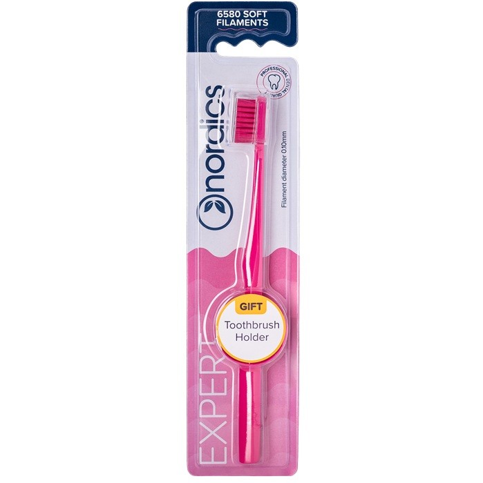 Periuta de dinti Expert 6580 filamente, moale, roz Nordics Oral Care