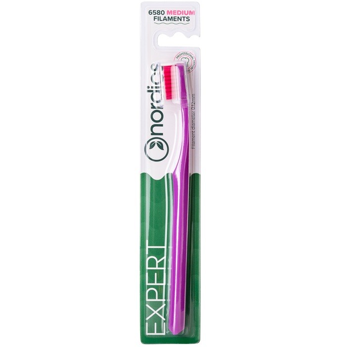 Periuta de dinti Expert Curve 6580 filamente, medie, mov Nordics Oral Care