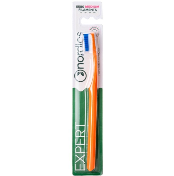 Periuta de dinti Expert Curve 6580 filamente, medie, portocaliu Nordics Oral Care