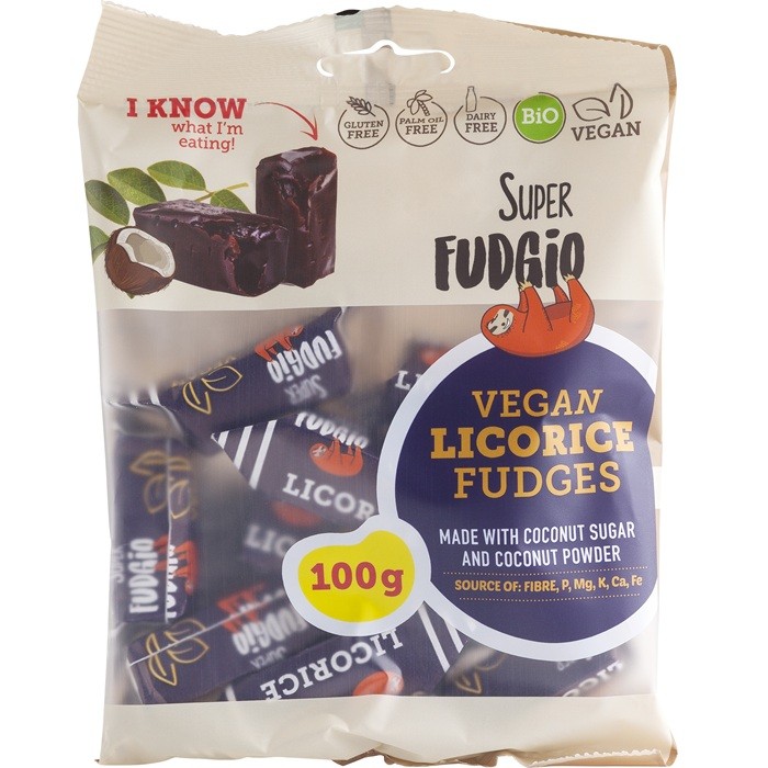 Caramele cu aroma de lemn dulce bio 100g Super Fudgio