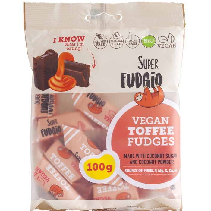 Caramele bio toffee (aroma clasica de caramel) 100g Super Fudgio