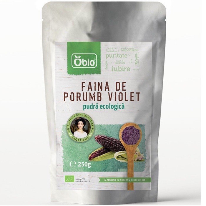 Faina de porumb violet bio 250g Obio