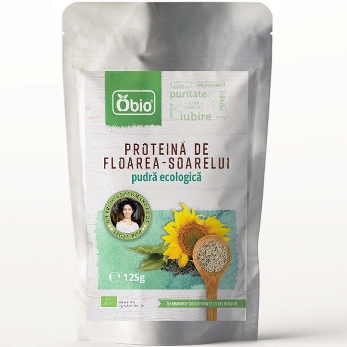 Proteina de floarea soarelui pudra bio 125g Obio