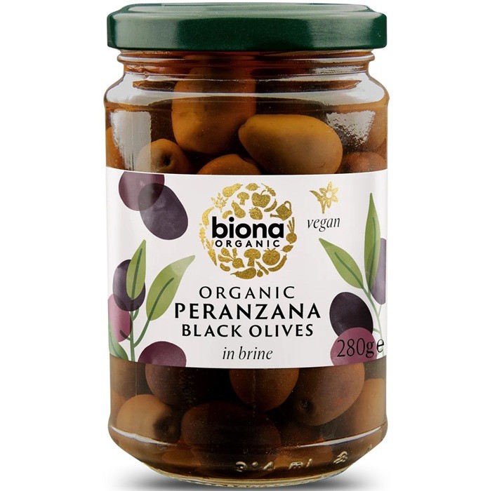 Masline negre peranzana bio, in saramura 280g Biona