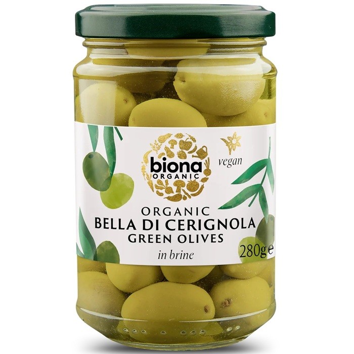 Masline verzi bella di cerignola bio, in saramura 280g Biona
