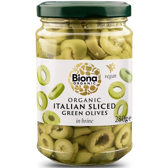 Masline verzi italine bio, feliate in saramura 280g Biona