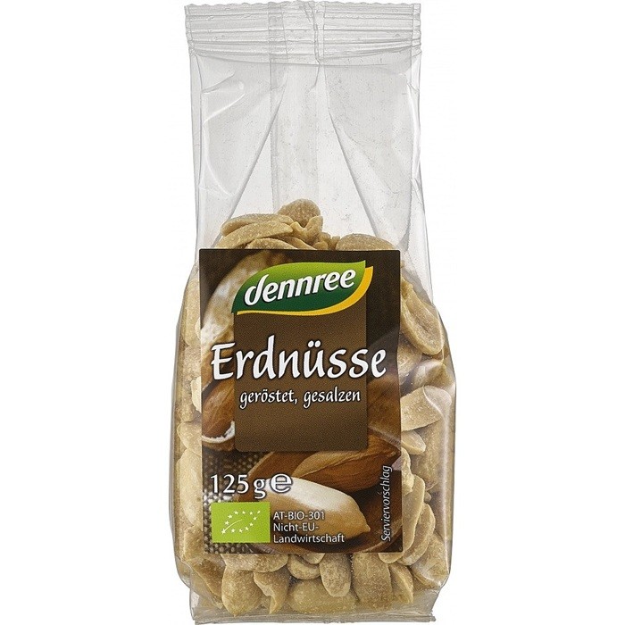 Arahide bio decojite, prajite si sarate 125g Dennree