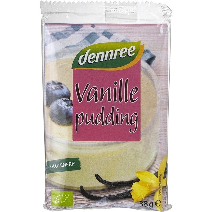 Budinca de vanilie bio, fara gluten 3x38g Dennree