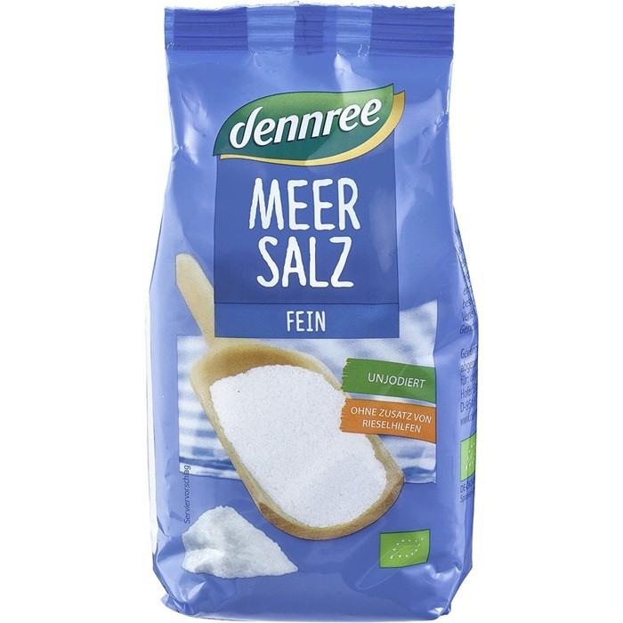 Sare de mare fina neiodata bio 500g Dennree