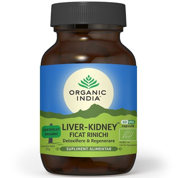 Ficat si Rinichi pt detoxifiere si regenerare 60 caps Organic India